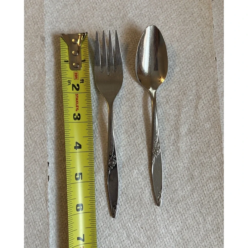 Oneida West Bend TWILIGHT ROSE Stainless Flatware 1 Teaspoon 1 Fork